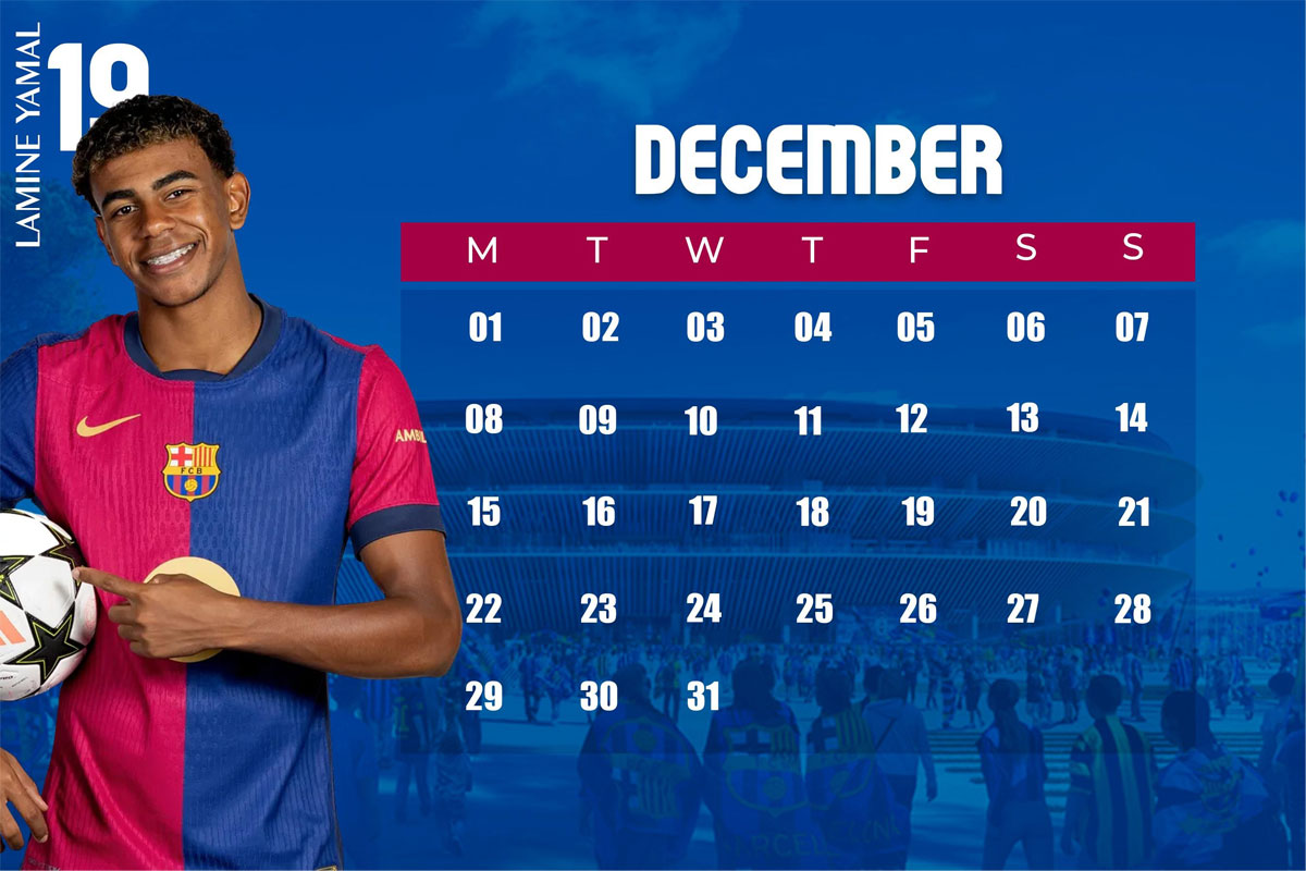 Visca el Barça 2025: Barcelona Legends Table Calendar